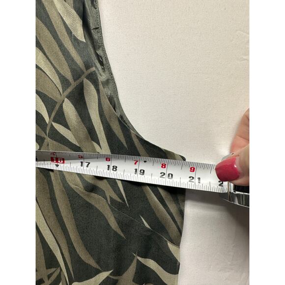 Bridgetown Collection 100% Silk Palm Leaf Maxi Dress XL - Picture 4 of 8